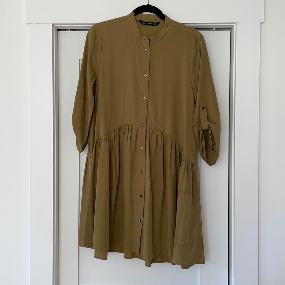 Zara midi olive green dress